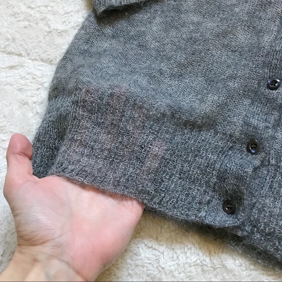 J. Crew Gray Mohair Blend Sheer Cardigan size M - Picture 4 of 8